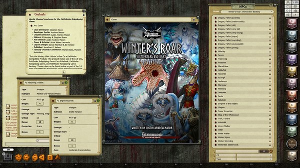 скриншот Fantasy Grounds - Winter's Roar: Vikmordere Bestiary (PFRPG) 0