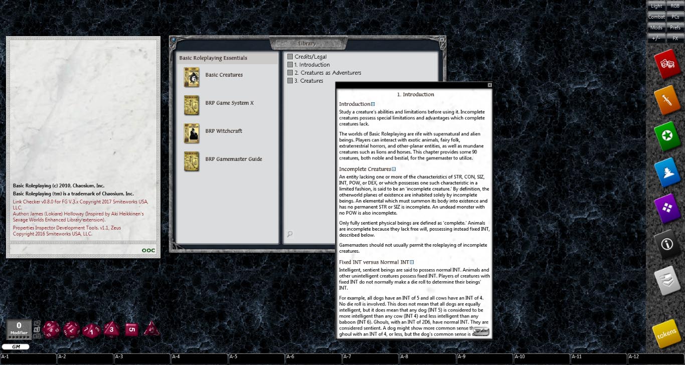 Fantasy Grounds - Basic Creatures (BRP) Featured Screenshot #1