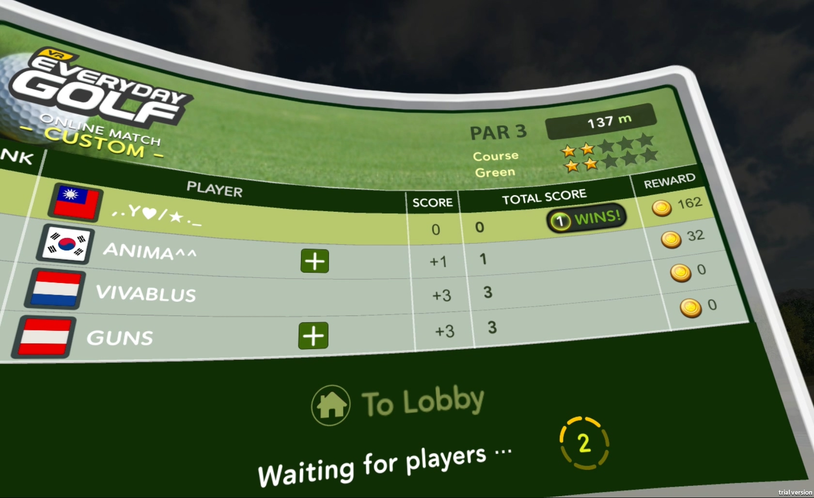 golf with your friends split screen