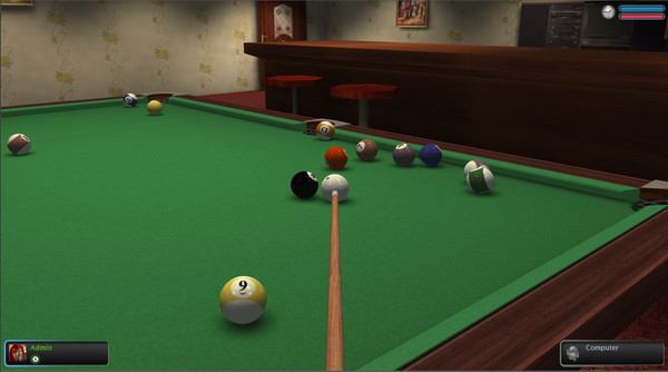 Bilhar 3D Pool partida contra a maquina 