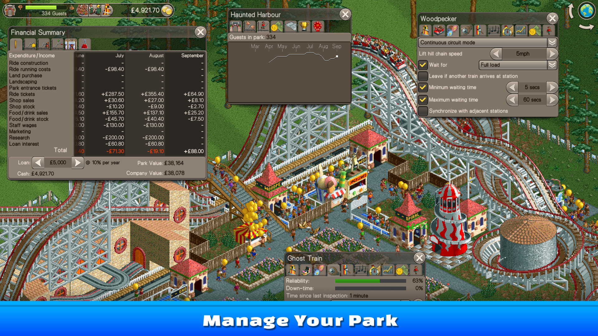 RollerCoaster Tycoon Classic Review - Retro Theme Park Sim as