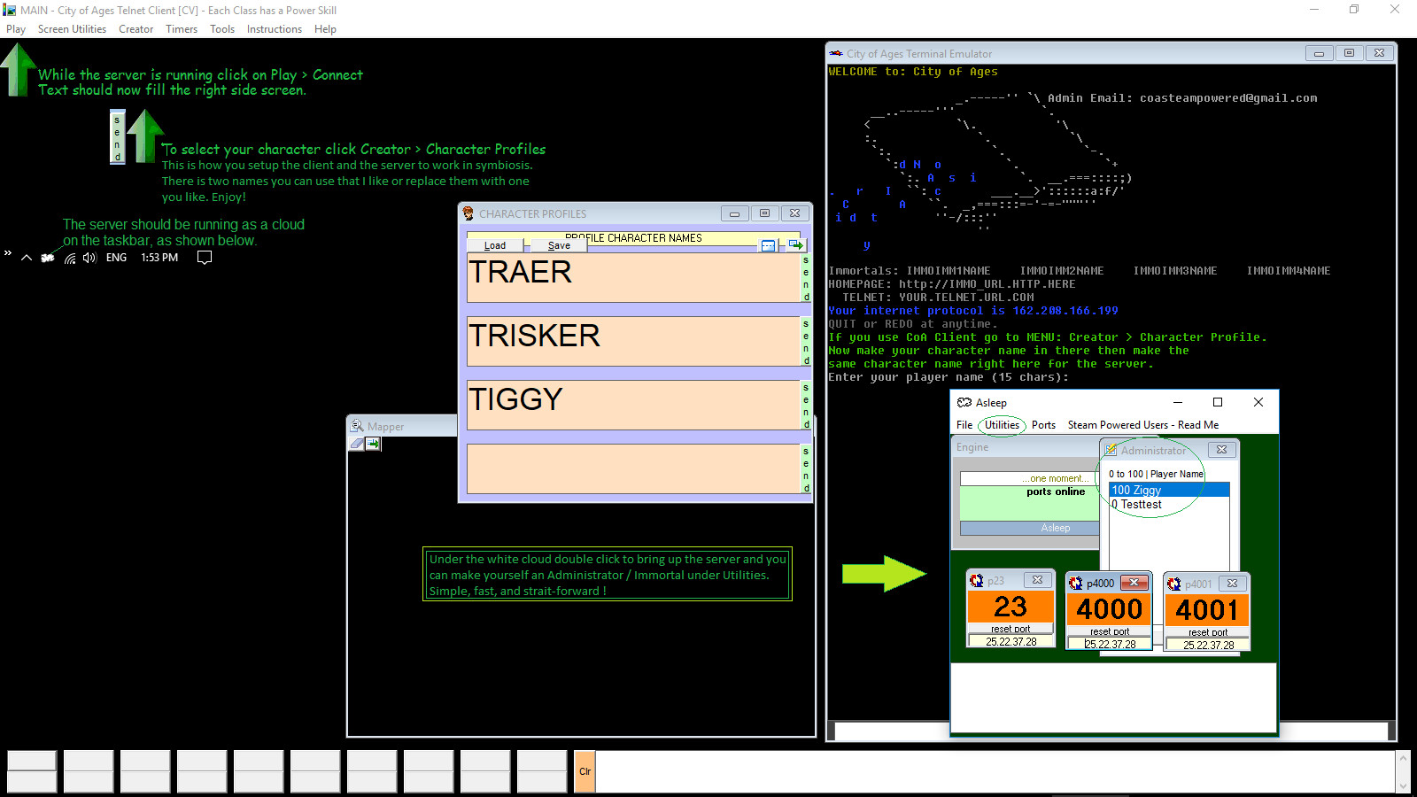 City of Ages: Picture Supportive Text MUD (server and client included) #0