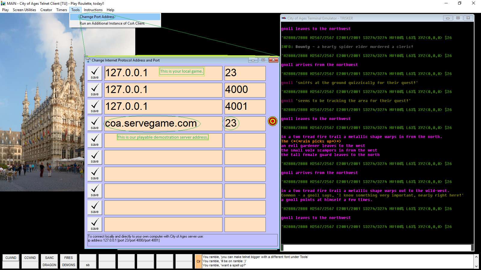 City of Ages: Picture Supportive Text MUD (server and client included) #8