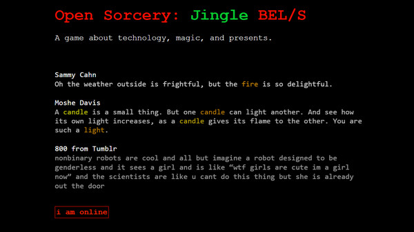 Open Sorcery: Jingle BEL/S