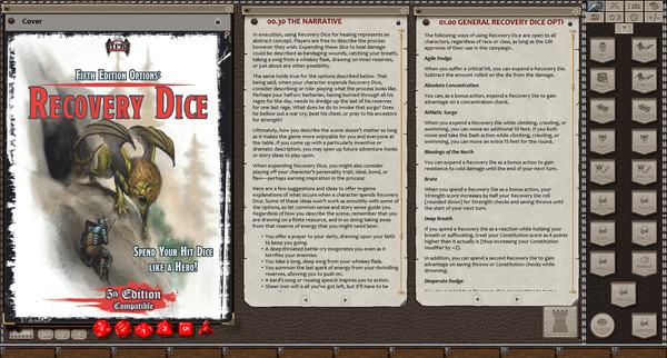 Fantasy Grounds - Fifth Edition Options: Recovery Dice Options (5E)