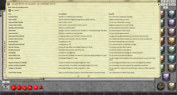 скриншот Fantasy Grounds - Feats of Legend: 20 Undead Feats (PFRPG) 0