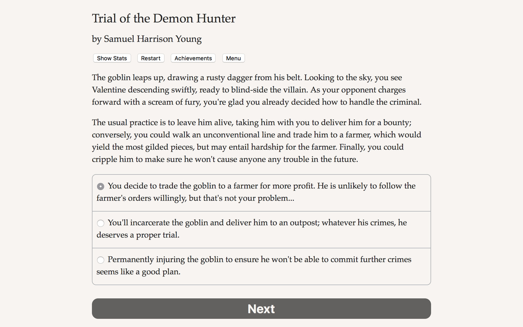 Trial of the Demon Hunter Demo #0
