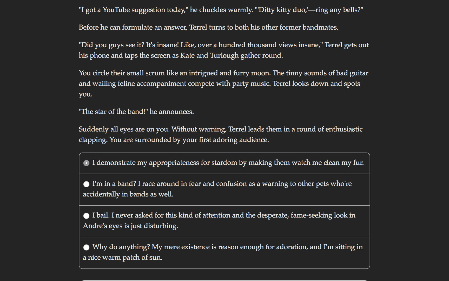 Choice of the Cat Demo #2