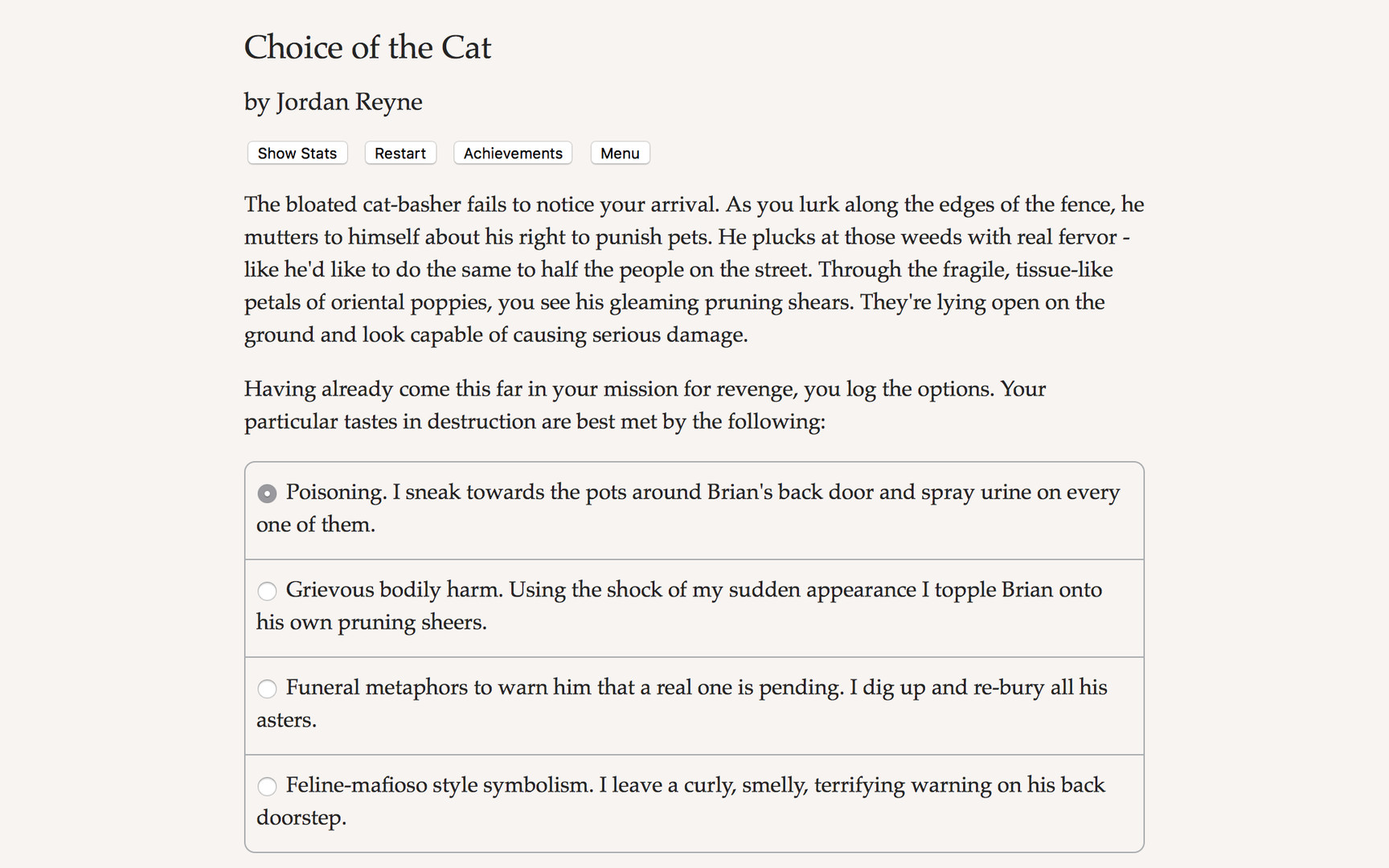 Choice of the Cat Demo #5