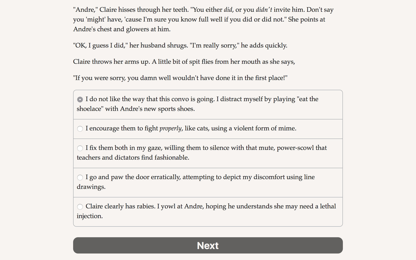 Choice of the Cat Demo #4