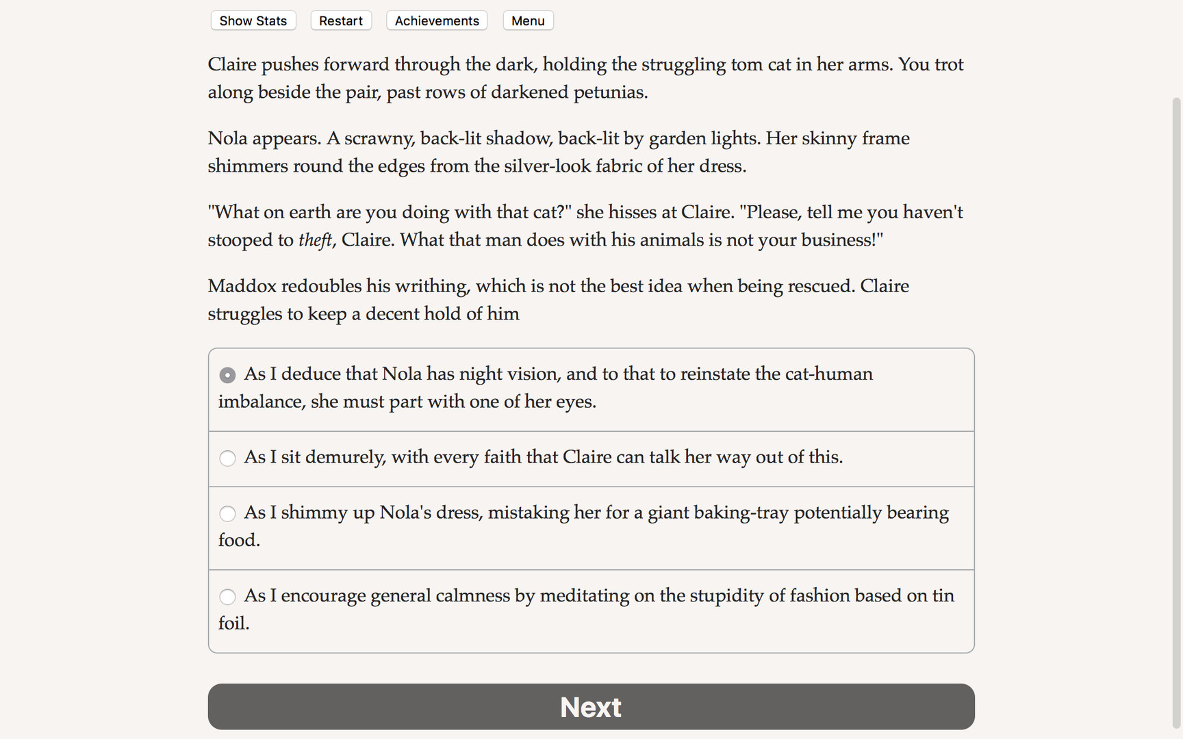 Choice of the Cat Demo #3