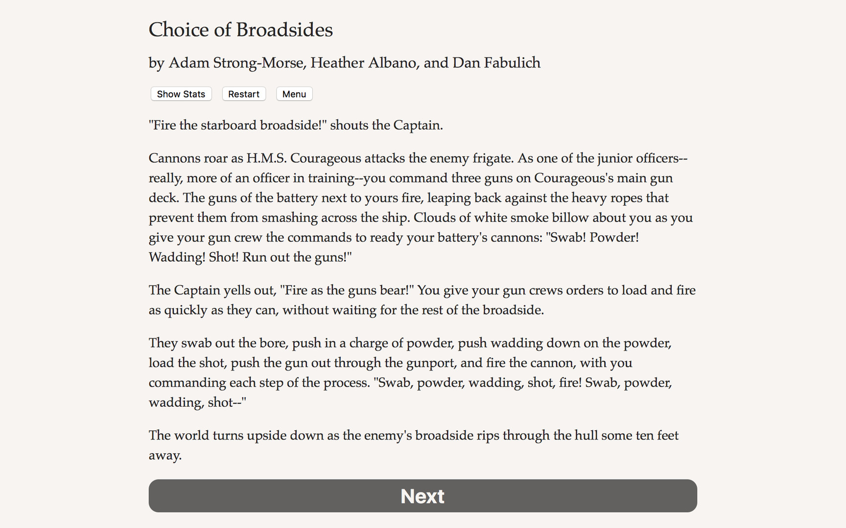Choice of Broadsides Demo #0