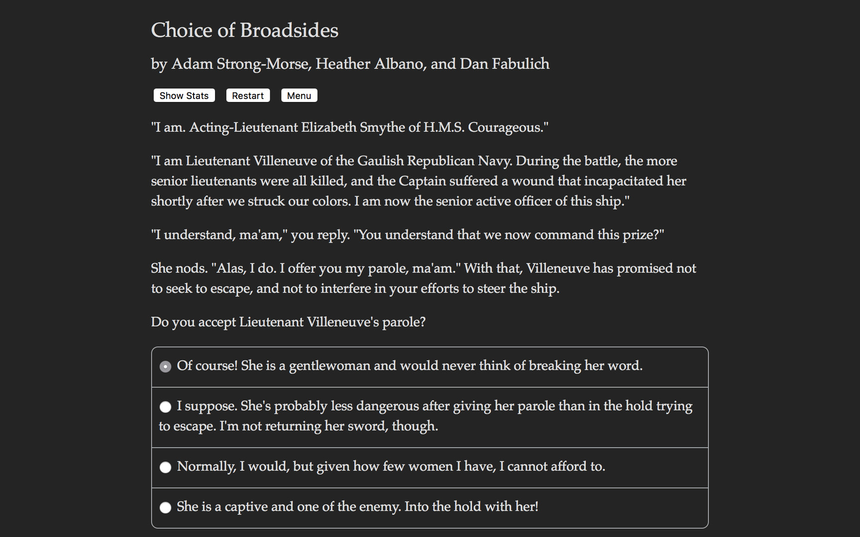 Choice of Broadsides Demo #2