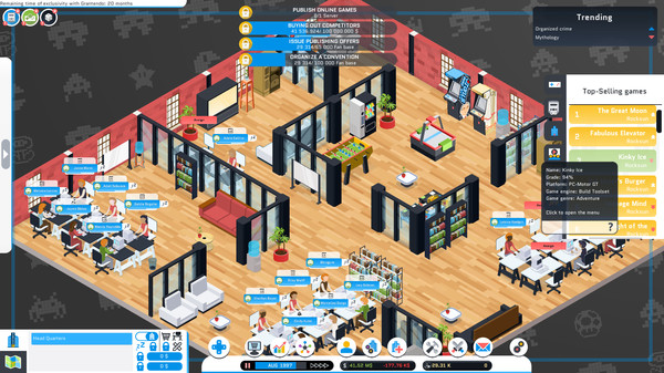 Скриншот №1 к City Game Studio a tycoon about game dev