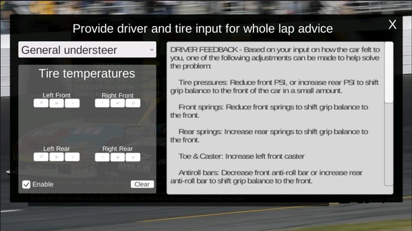 скриншот Virtual Race Car Engineer 2018 1