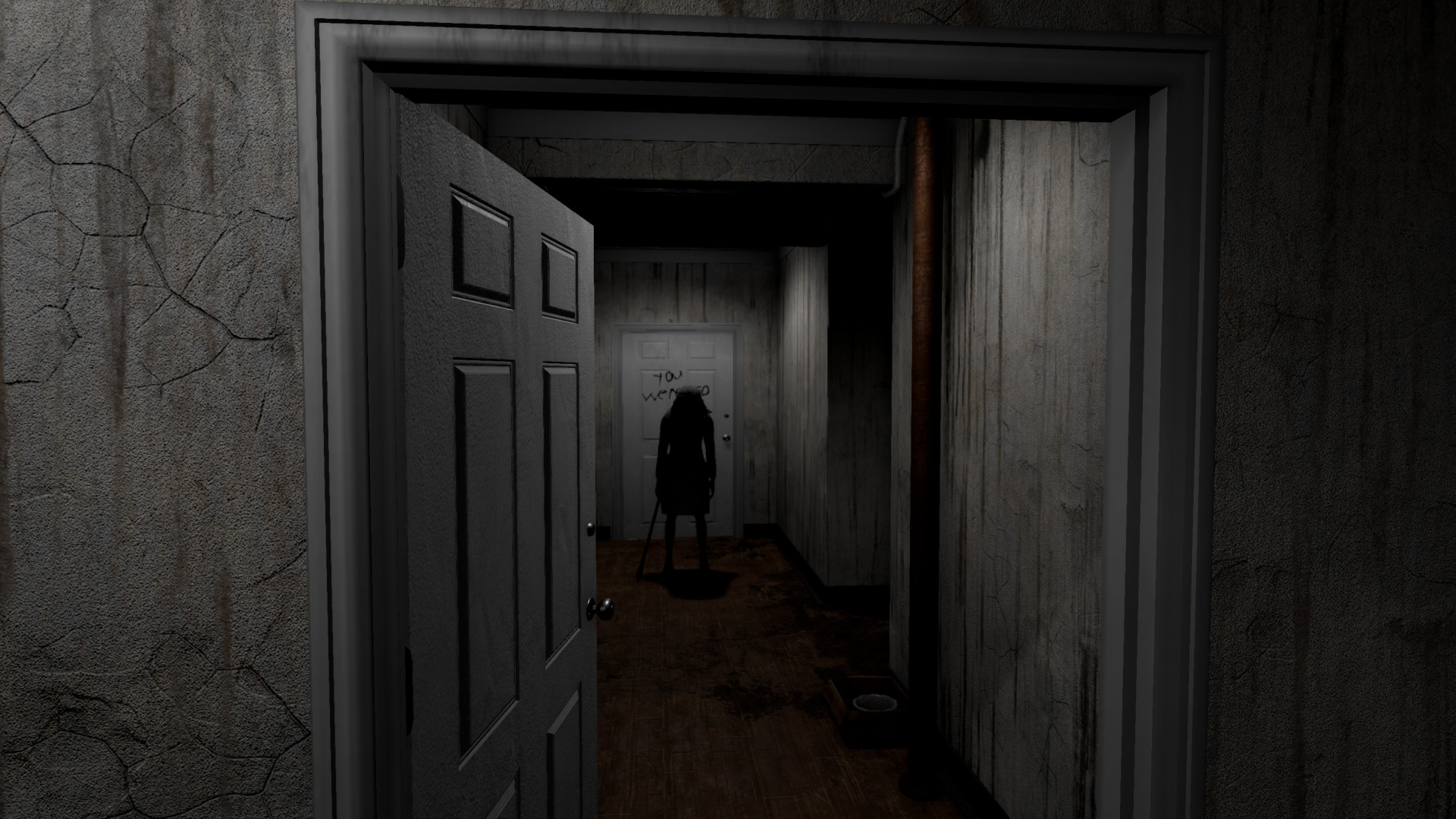 Открывай хоррор игры. Страшный коридор. Страшная квартира. Темный страшный коридор. Мрачный коридор с дверями.
