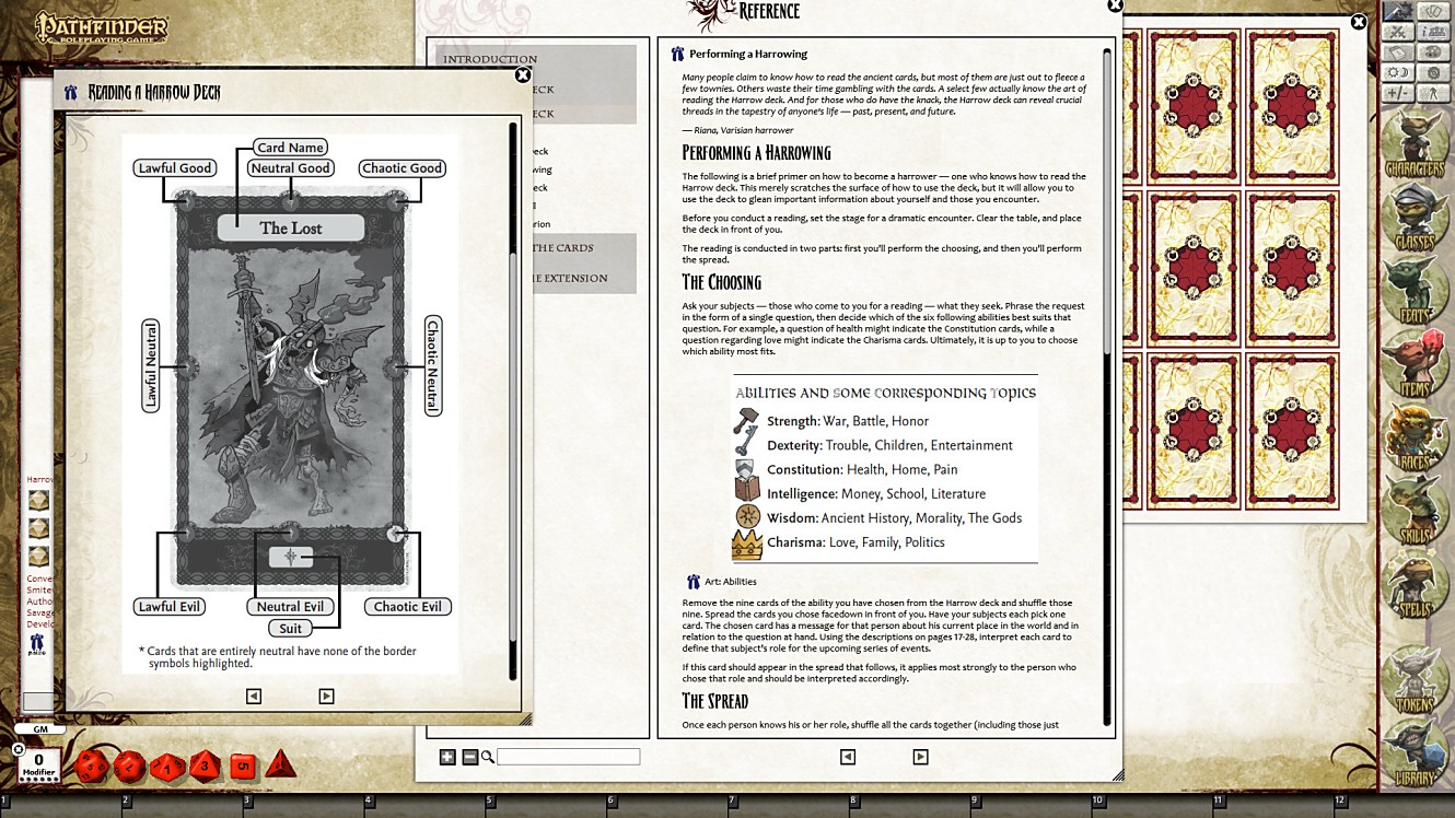 Fantasy Grounds - Pathfinder RPG - Harrow Deck (PFRPG) Featured Screenshot #1