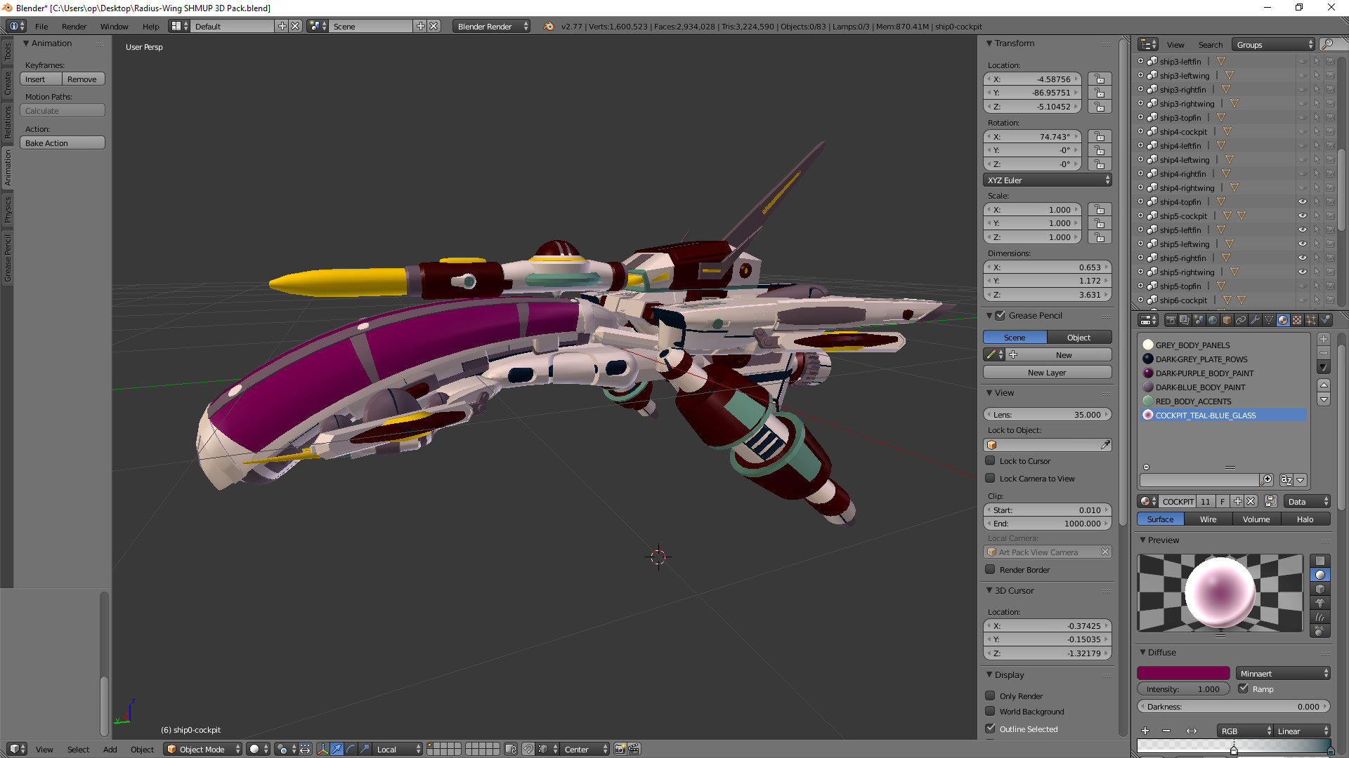 Radius-Wing SHMUP 3d Models #5