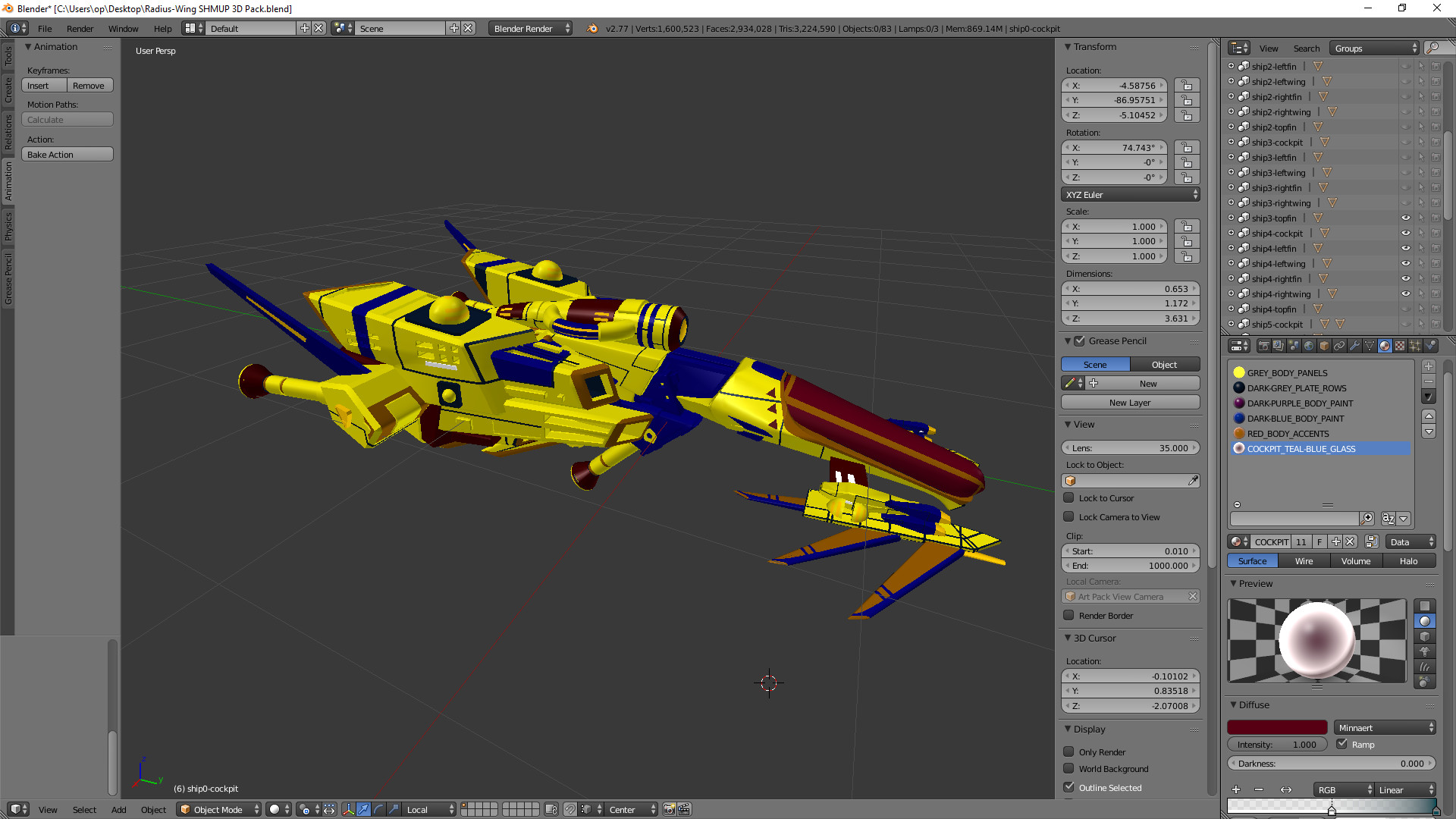 Radius-Wing SHMUP 3d Models #4