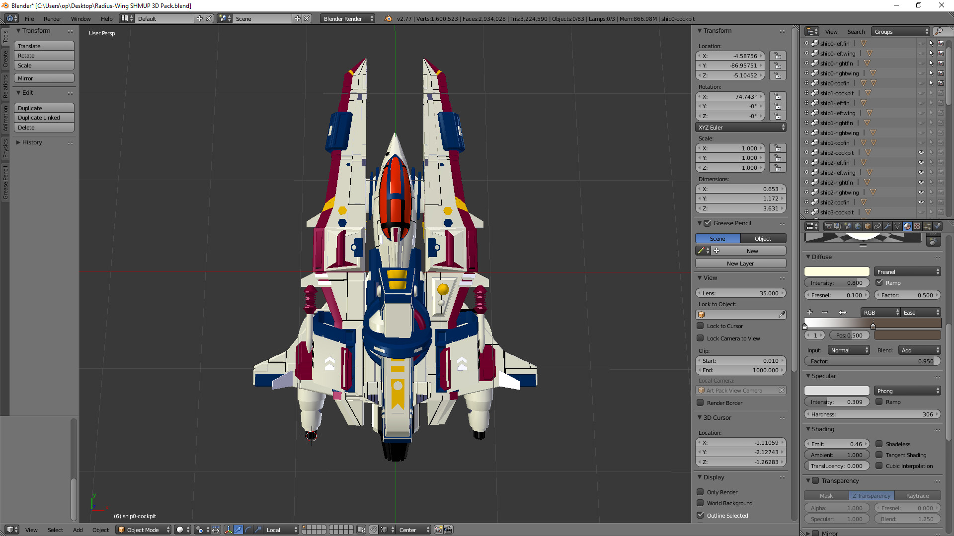 Radius-Wing SHMUP 3d Models #0