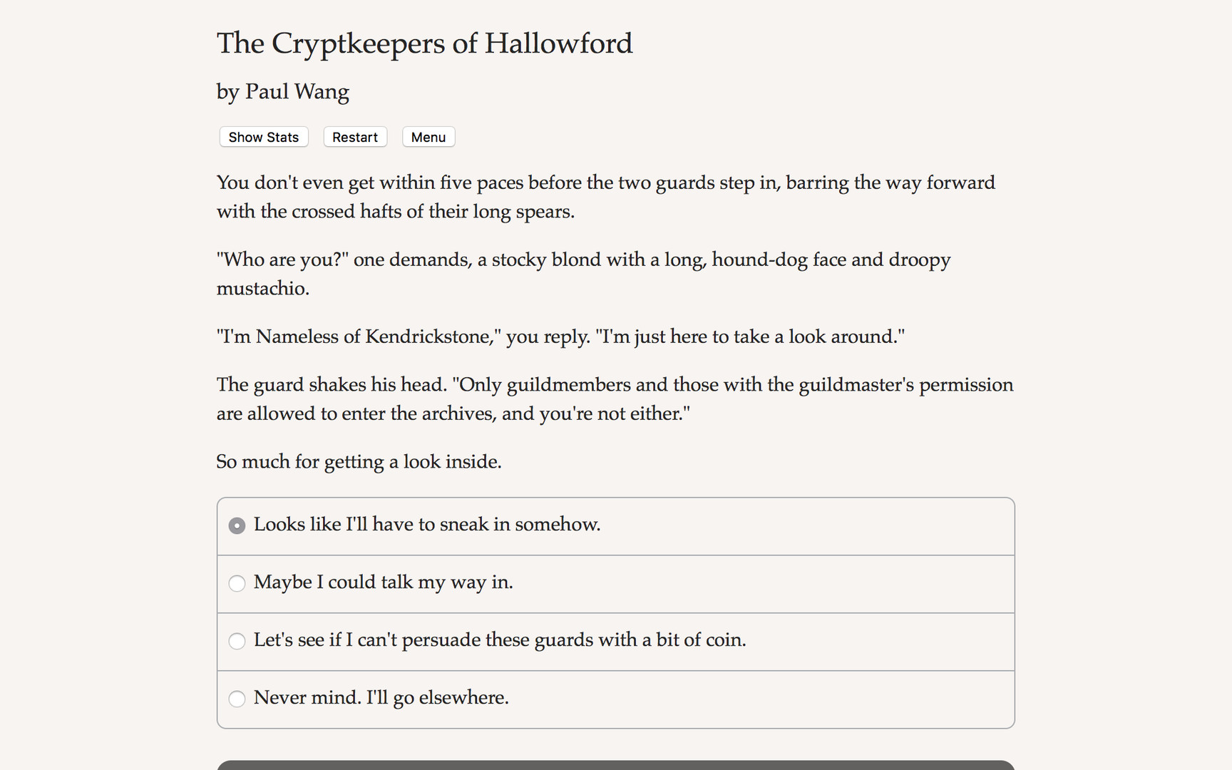 The Cryptkeepers of Hallowford Demo #4
