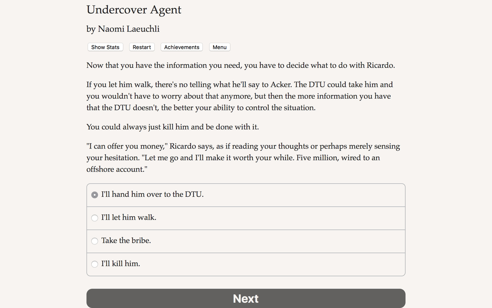 Undercover Agent Demo #0