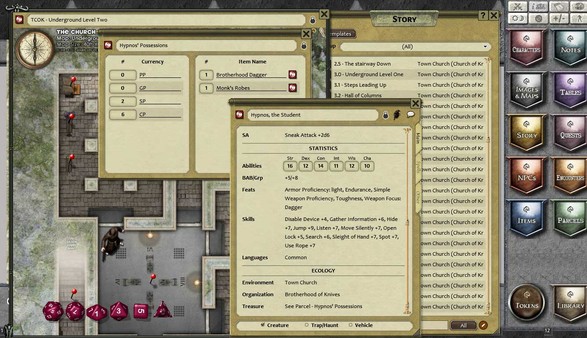 Fantasy Grounds - Compass Point #6: Town Church - Brotherhood of Knives (PFRPG)