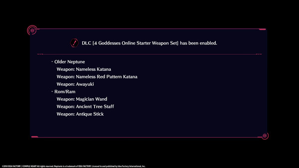 KHAiHOM.com - Megadimension Neptunia VIIR - 4 Goddesses Online Starter Weapon Set