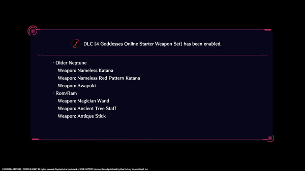 Megadimension Neptunia VIIR - 4 Goddesses Online Starter Weapon Set for steam Megadimension Neptunia VIIR - 4 Goddesses Online Starter Weapon Set for steam