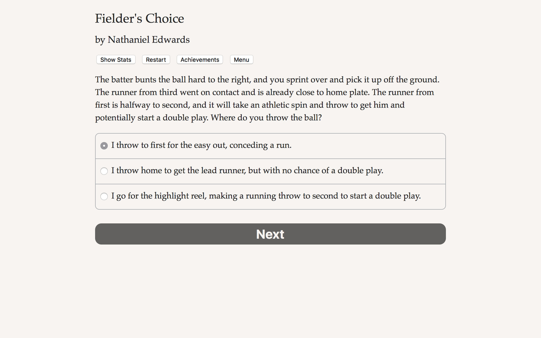 The Fielder’s Choice Demo #5