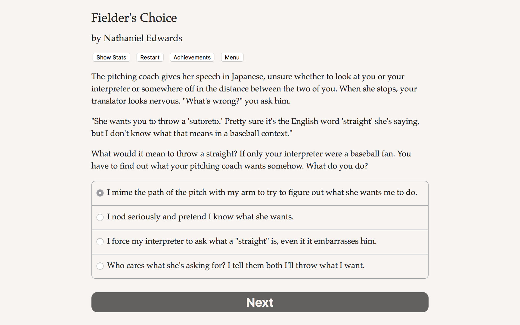 The Fielder’s Choice Demo #4
