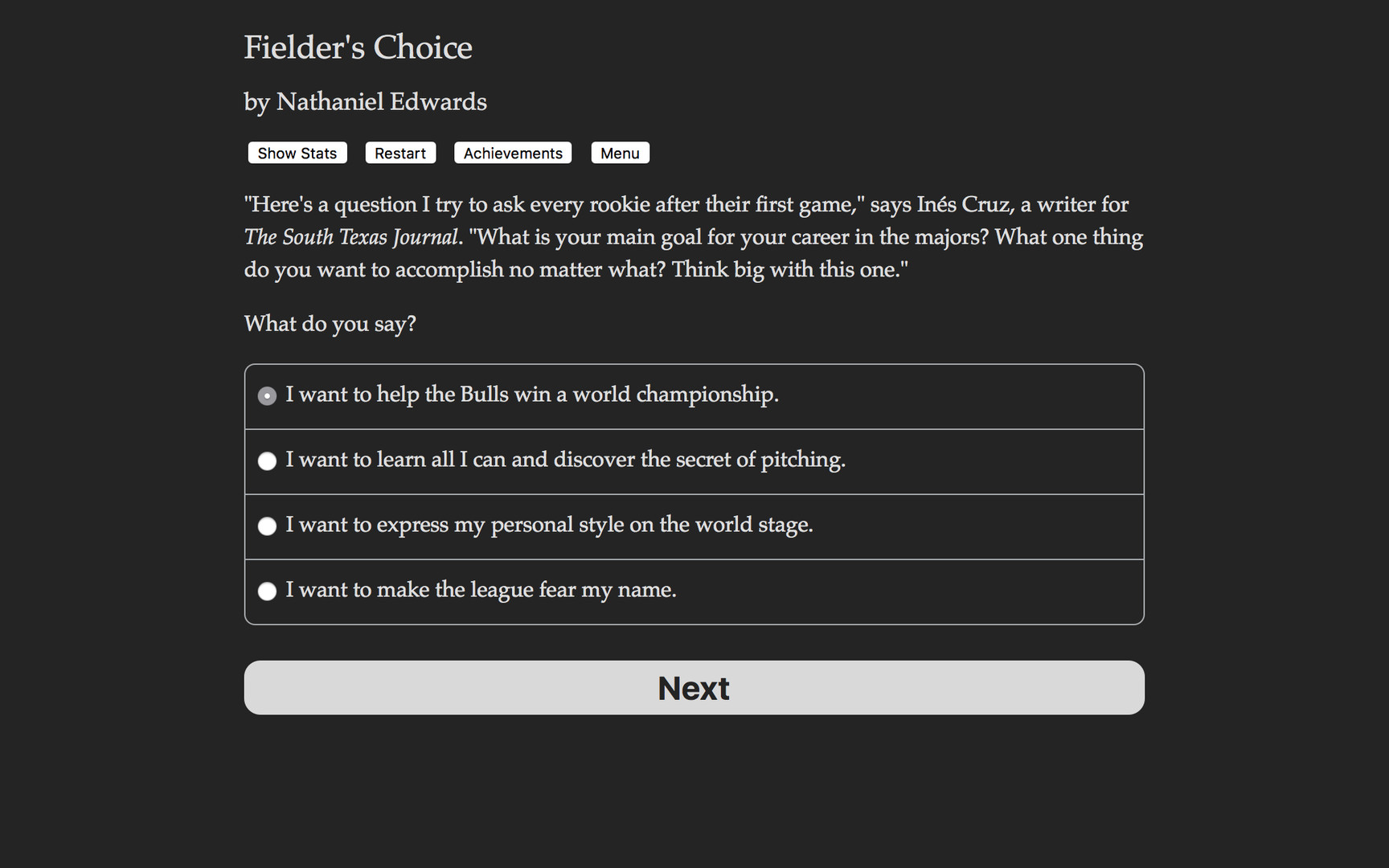 The Fielder’s Choice Demo #2