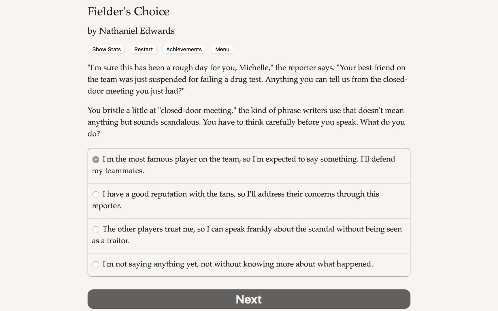 The Fielder’s Choice Demo #3