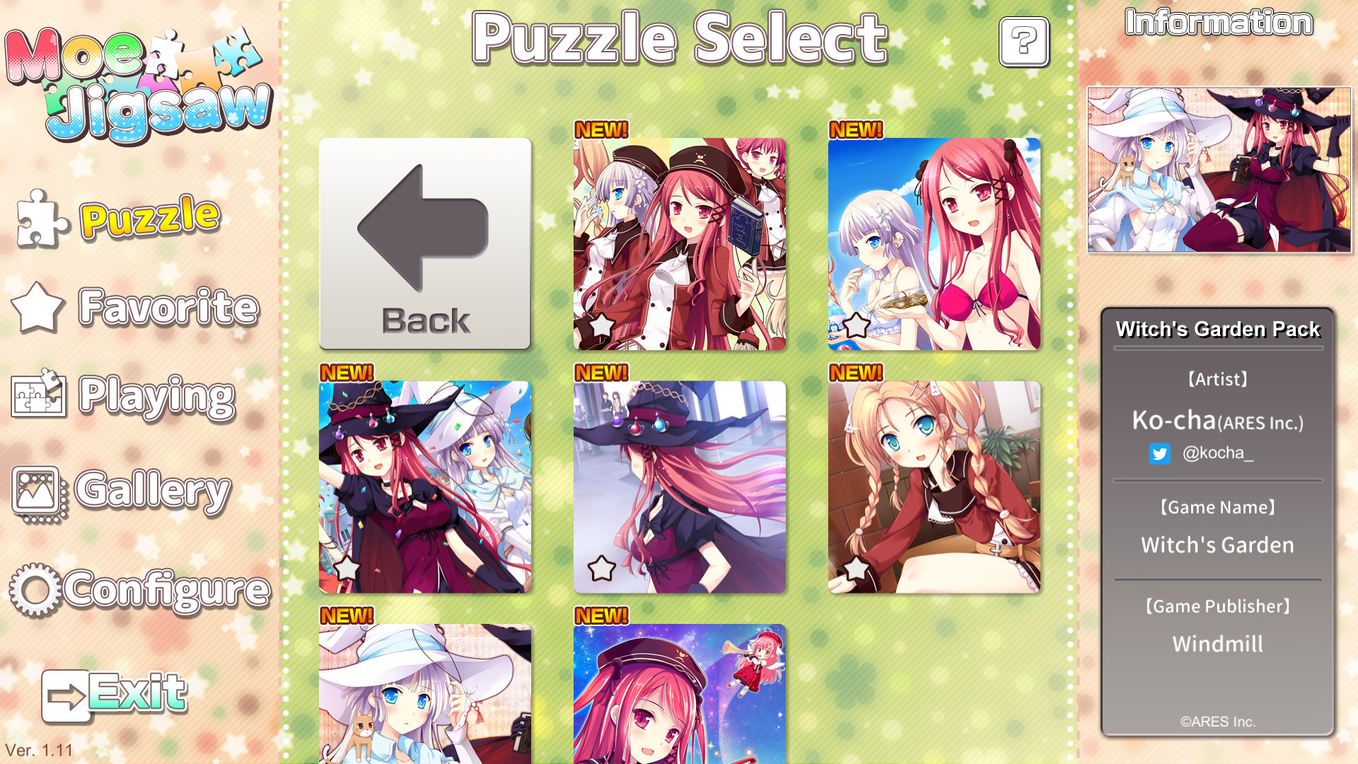 Moe Jigsaw - Witch's Garden Pack #2