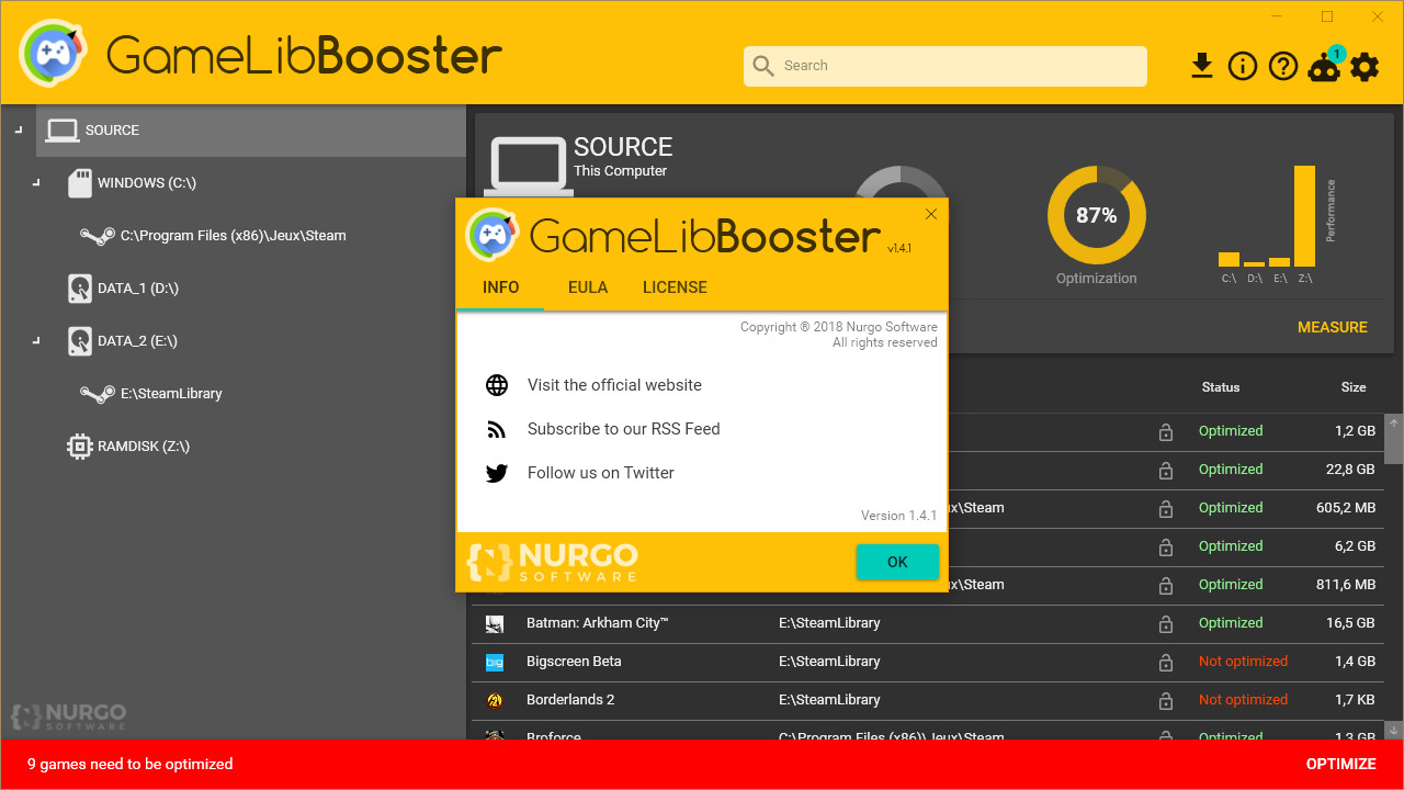 GameLibBooster Game Optimizer: optimize your PC for gaming