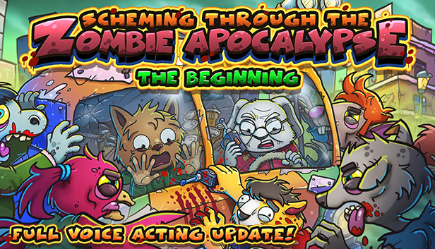 Capsule Grafik von "Scheming Through The Zombie Apocalypse: The Beginning", das RoboStreamer für seinen Steam Broadcasting genutzt hat.