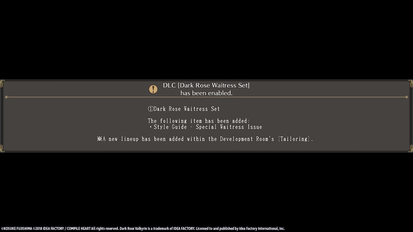 Dark Rose Valkyrie: Dark Rose Waitress Set