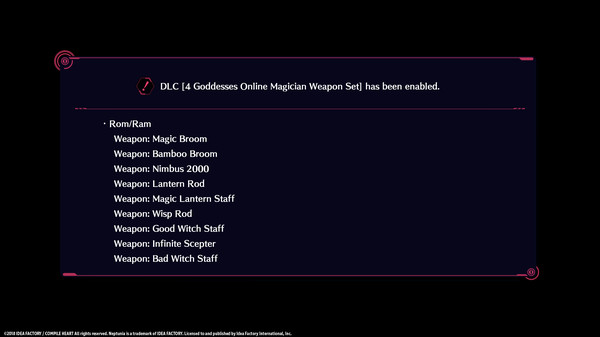 скриншот Megadimension Neptunia VIIR - 4 Goddesses Online Magician Weapon Set | 四女神オンライン 魔法使い 武器セット | 四女神Ｏｎｌｉｎｅ 魔法師 武器套組 0