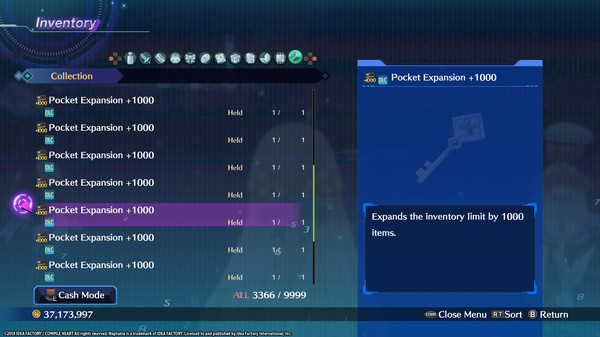 скриншот Megadimension Neptunia VIIR - Inventory Expansion 3 | インベントリ拡張 ３ | 物品欄擴充 ３ 1