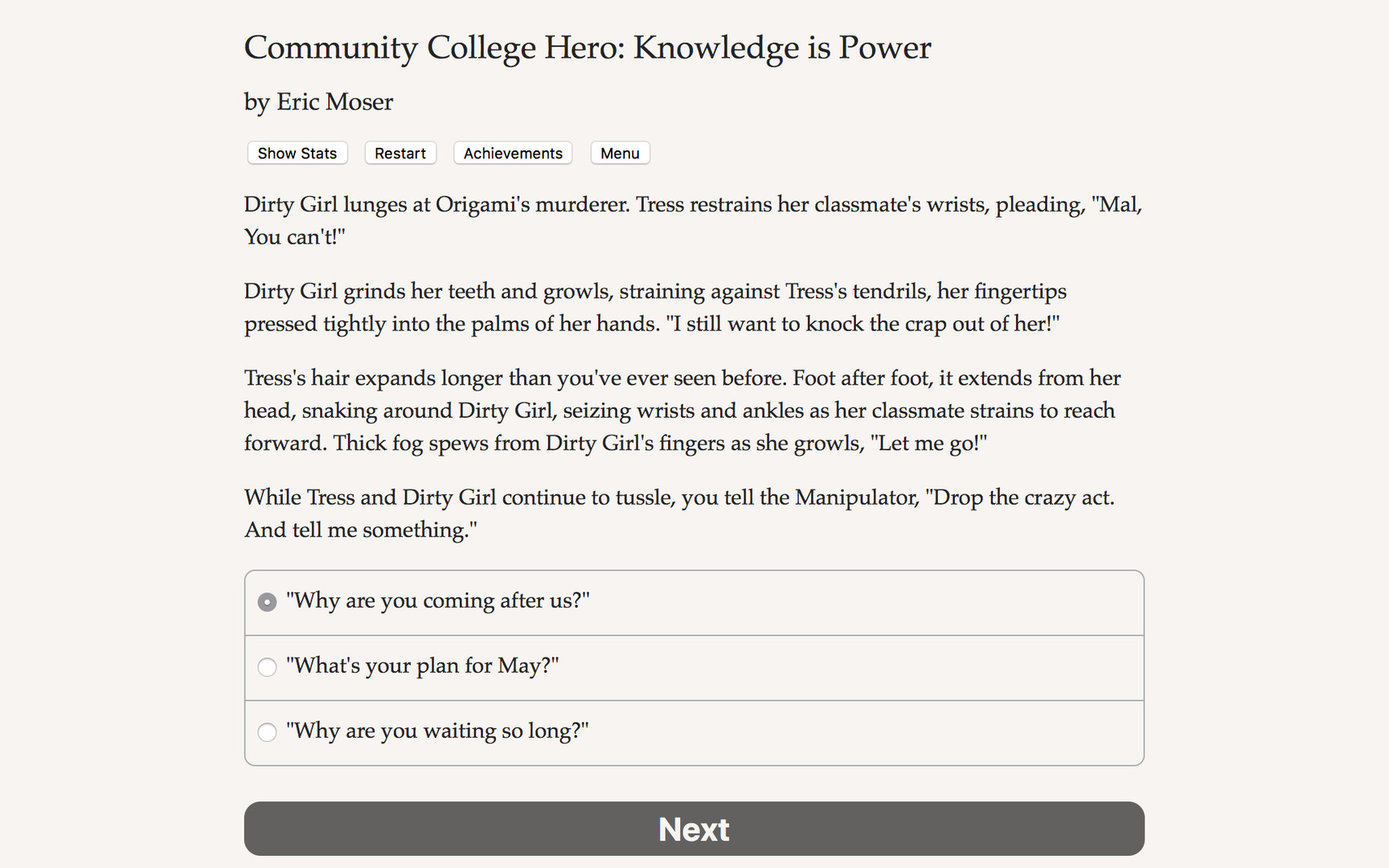 Community College Hero: Knowledge is Power Demo #4