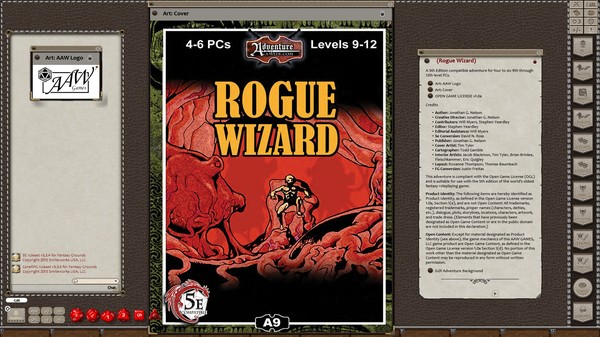 Fantasy Grounds - A09: Rogue Wizard (5E) for steam Fantasy Grounds - A09: Rogue Wizard (5E) for steam