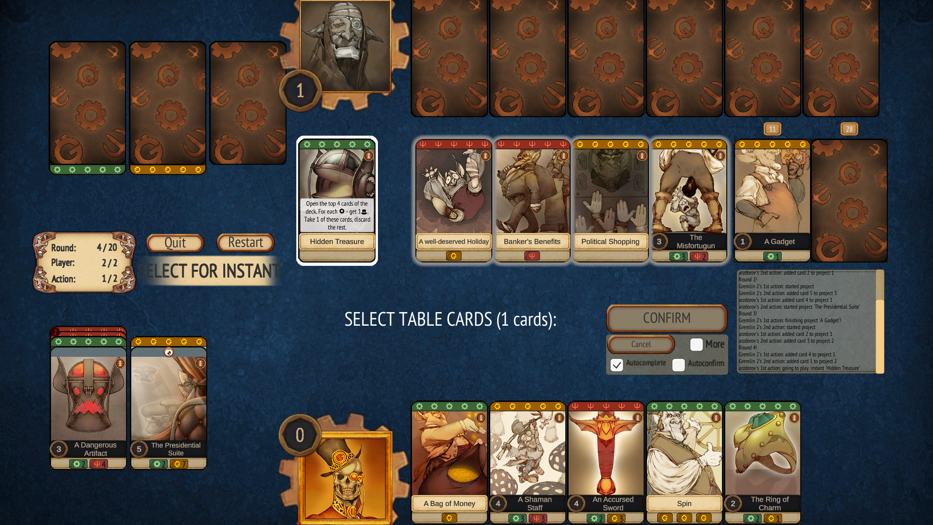 Rulers, um jogo de cartas digital competitivo multiplayer, em