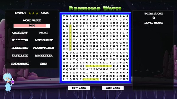 Professor Watts Word Search: Space Voyage for steam