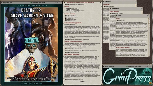 скриншот Fantasy Grounds - Harbinger's of Life & Death: Deathseer, Pale Master, and Vicar Class Pack (5E) 0