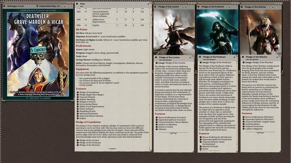 скриншот Fantasy Grounds - Harbinger's of Life & Death: Deathseer, Pale Master, and Vicar Class Pack (5E) 4