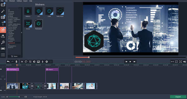 скриншот Movavi Video Editor Plus - Technology Set 1
