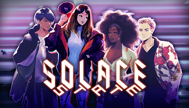 Capsule image of "Solace State: Emotional Cyberpunk Stories" which used RoboStreamer for Steam Broadcasting