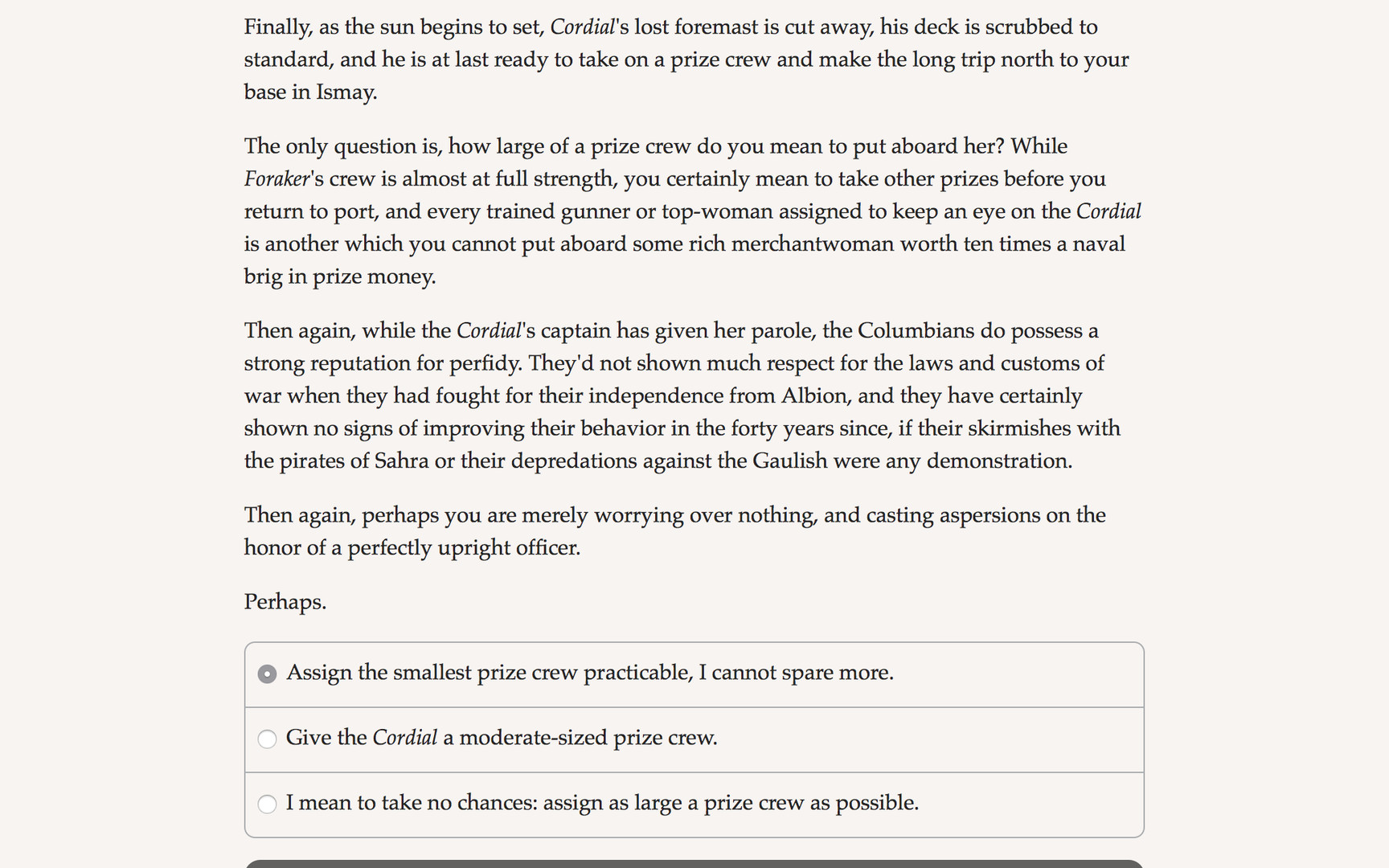Choice of Broadsides: HMS Foraker Demo #3