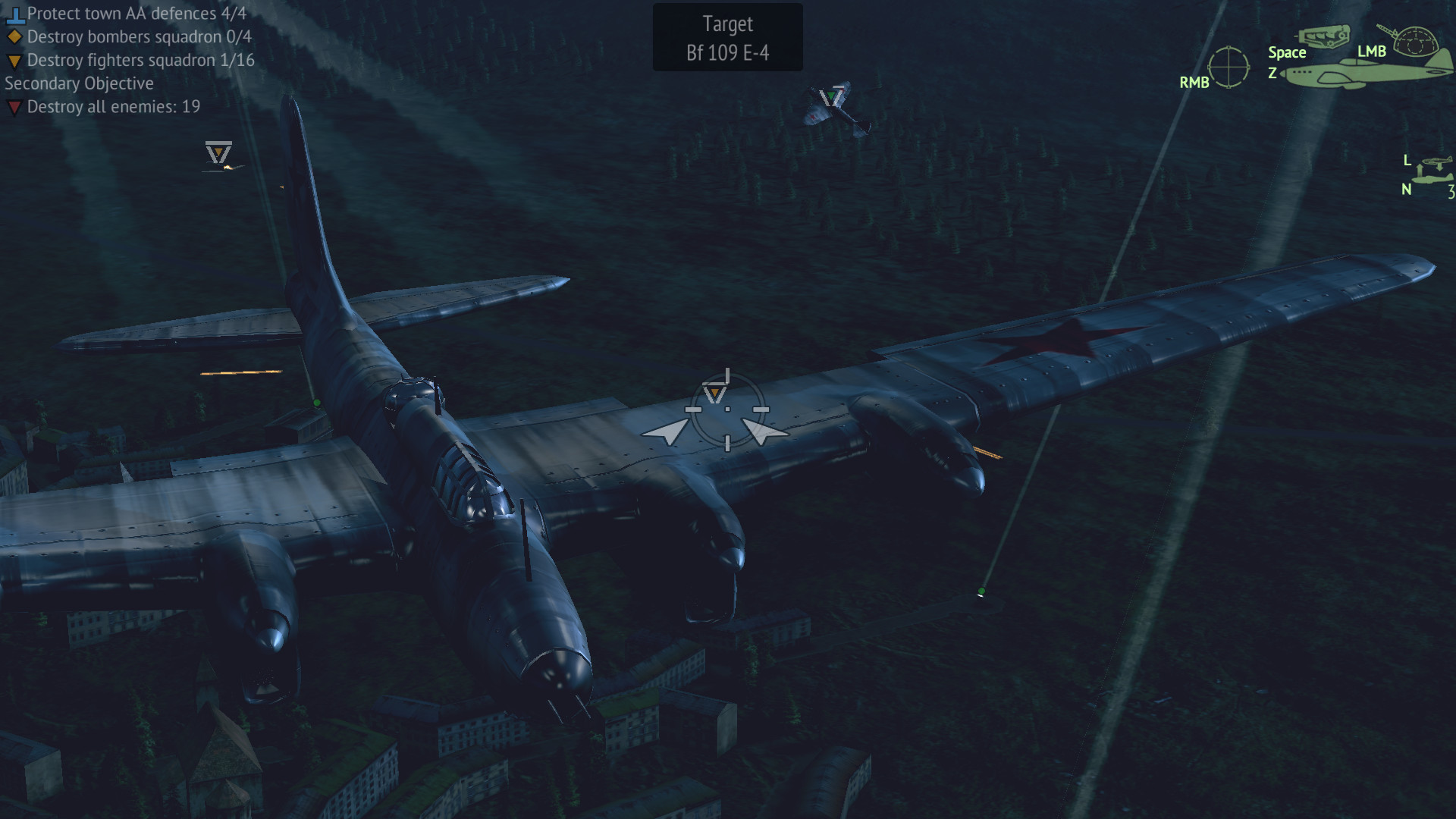 Warplanes dogfight