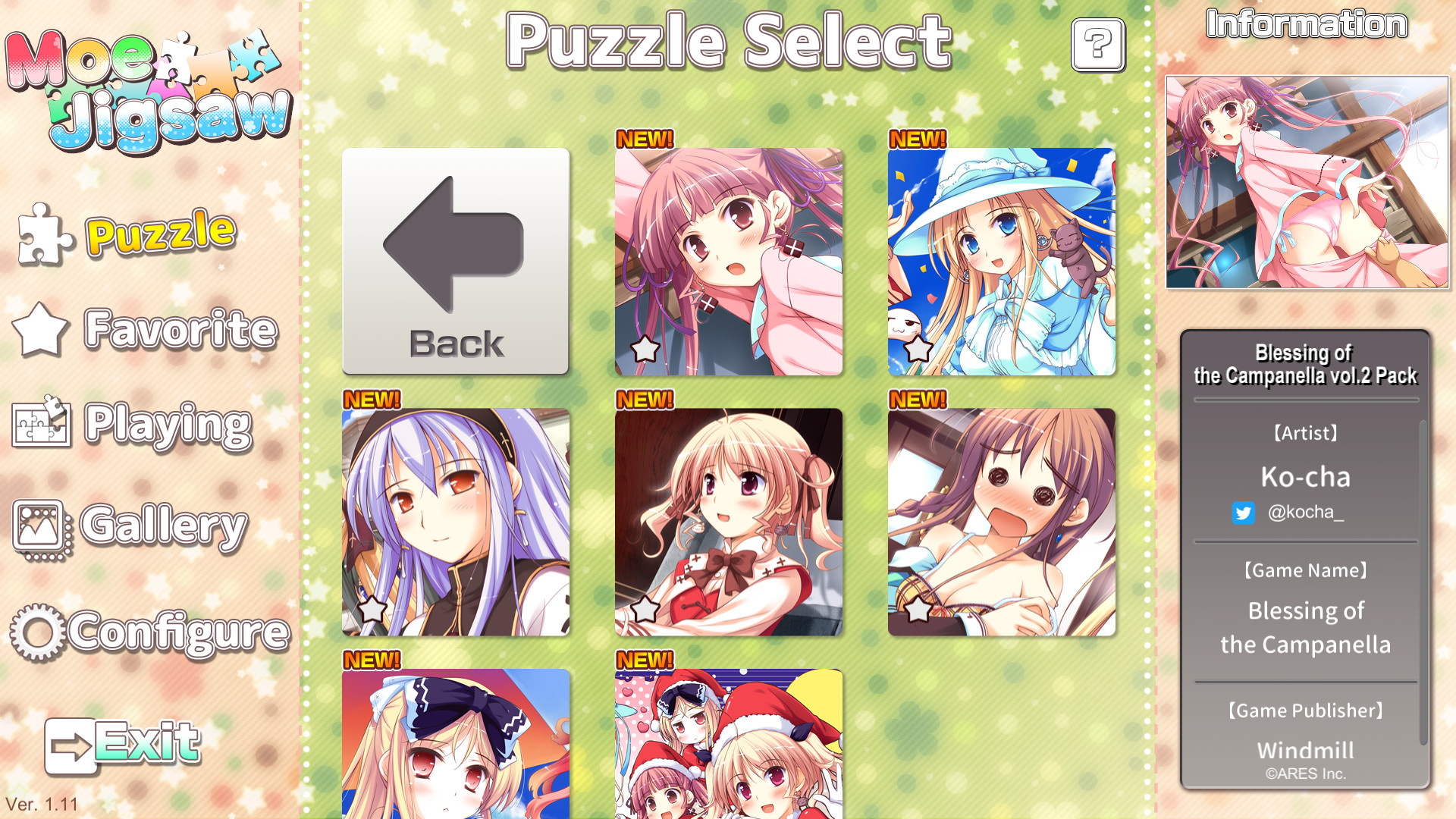 Moe Jigsaw - Blessing of the Campanella vol.2 Pack screenshot screenshot 1